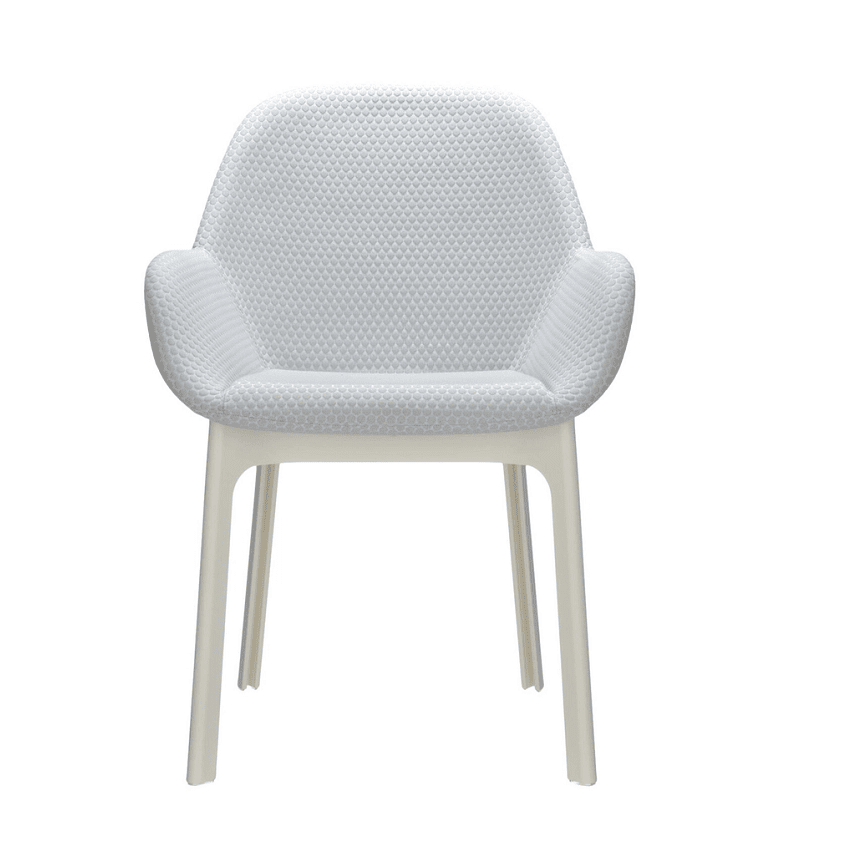 Clap Embossed Fabric Armchair Chairs Kartell White/Grey 