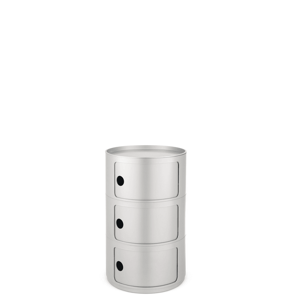 Componibili Classic Big Accessories Kartell Silver 3 Stack 