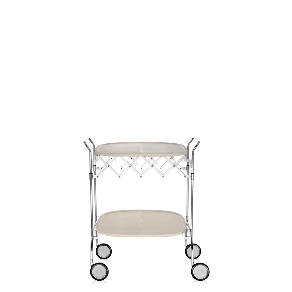 Gastone Folding Trolley Carts / Trolleys Kartell Chrome Cream 