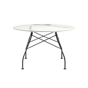 Glossy Table Tables Kartell Round Top White Marble 