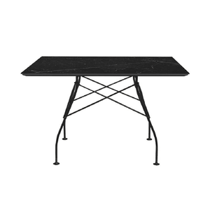 Glossy Table Tables Kartell Square Top Black Marble 