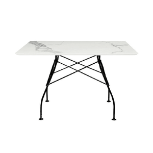 Glossy Table Tables Kartell Square Top White Marble 