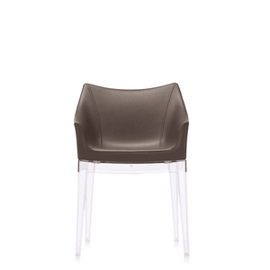 Kartell Madame Chair Chair Kartell Transparent Base - Ecoleather Brown 