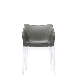 Kartell Madame Chair Chair Kartell Transparent Base - Ecoleather Dark Grey 