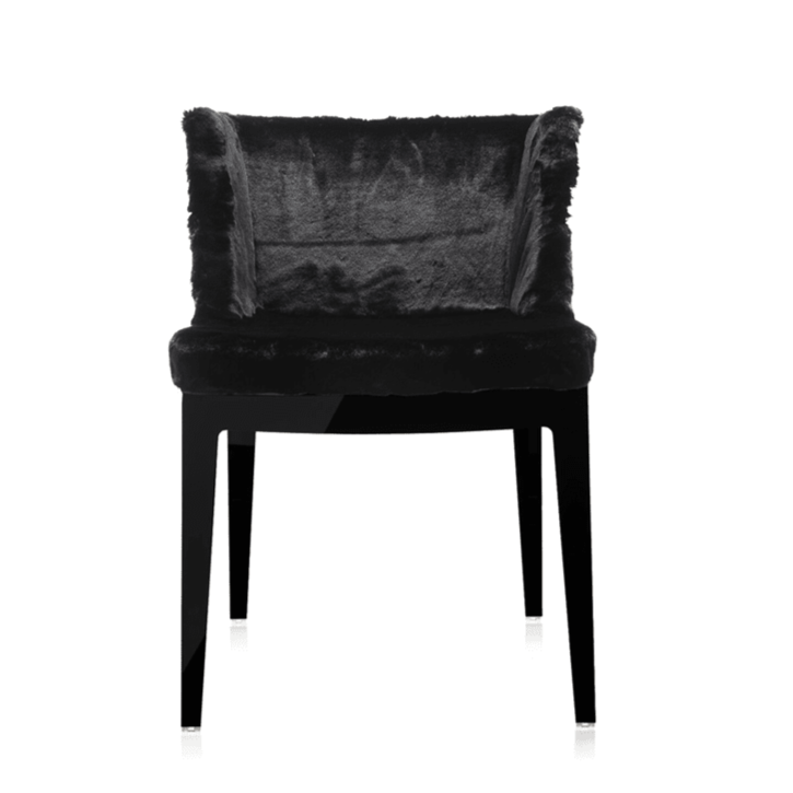 Mademoiselle Kravitz Chair lounge chair Kartell Black Frame / Faux Fur Woven 