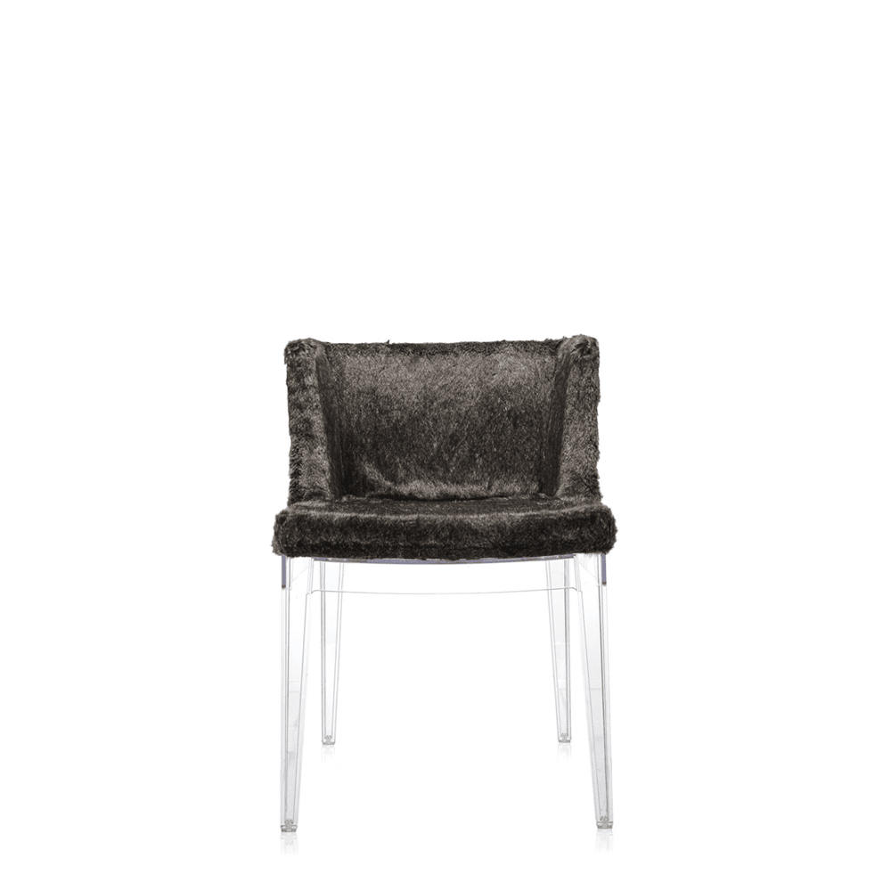 Mademoiselle Kravitz Chair lounge chair Kartell Transparent Frame / Faux Fur Snake Printed Fabric 