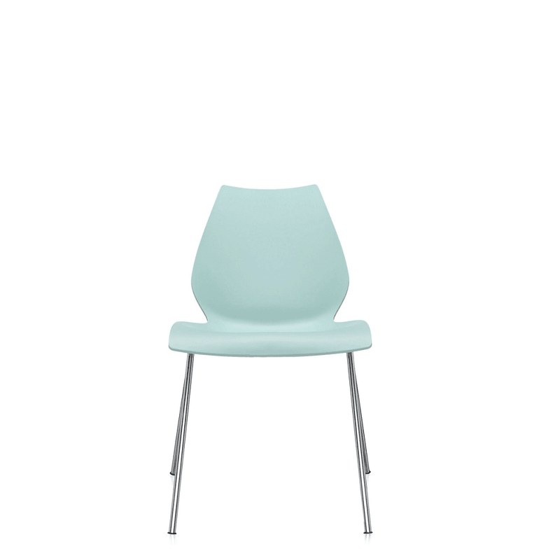Maui Side Chair Set of 2 Side/Dining Kartell Chrome Pale Blue 