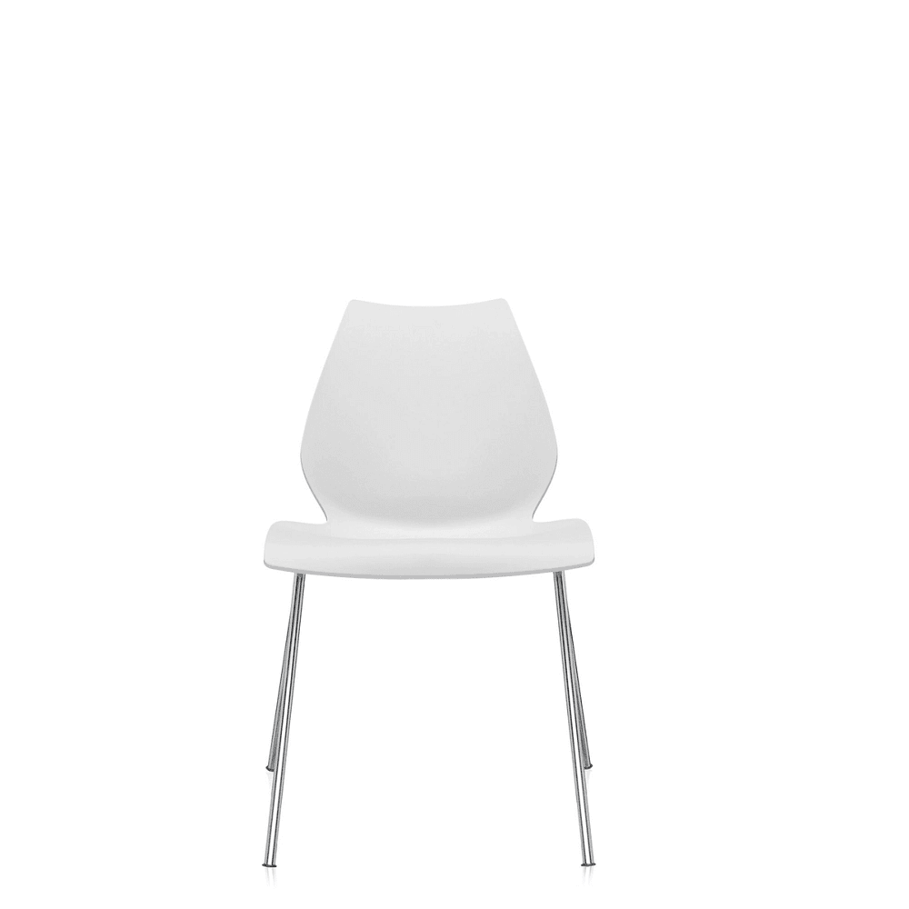 Maui Side Chair Set of 2 Side/Dining Kartell Chrome Zinc White 