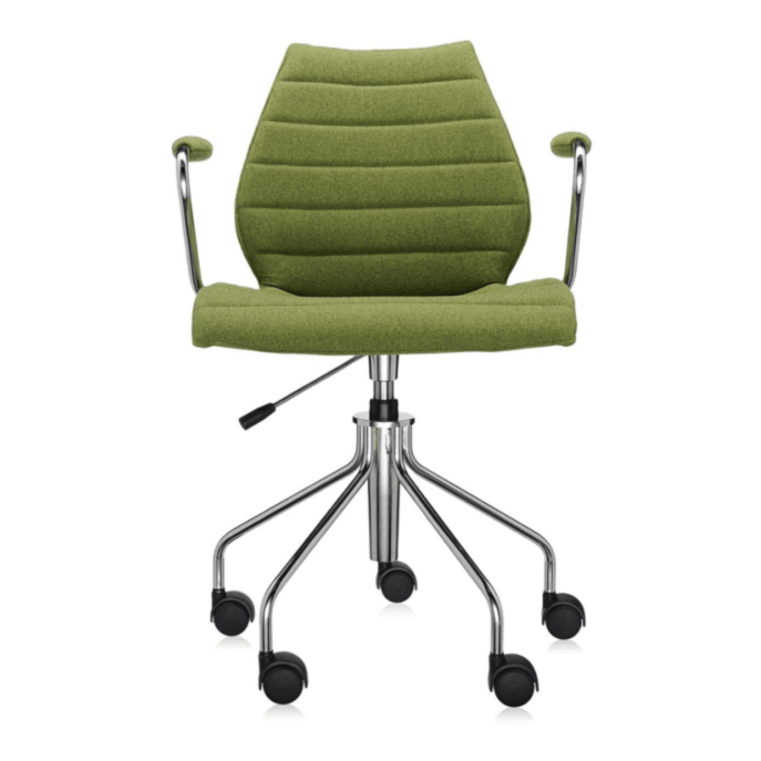 Maui Soft Swivel Armchair Height Adjustable task chair Kartell Trevira Acid Green 