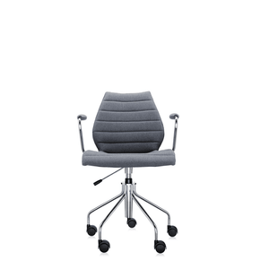 Maui Soft Swivel Armchair Height Adjustable task chair Kartell Trevira Grey 