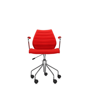 Maui Soft Swivel Armchair Height Adjustable task chair Kartell Trevira Red 