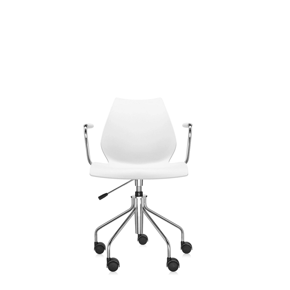 Maui Swivel Task Chair task chair Kartell Arm Zinc White 