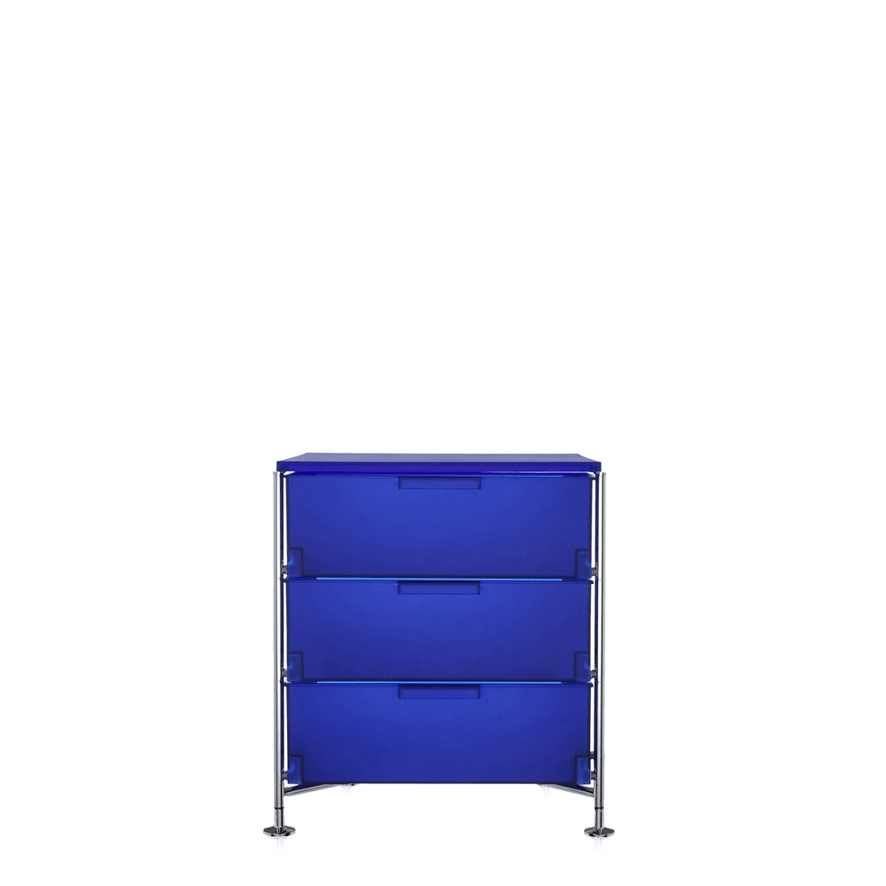 Mobil 3 Drawers With Feet Shelf Kartell Cobalt Blue 