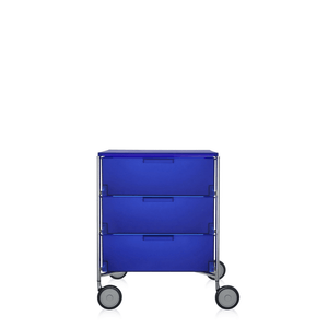 Mobil 3 Drawers With Wheels Shelf Kartell Cobalt Blue 