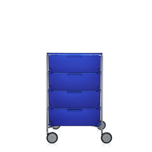 Mobil 4 Drawers With Wheels Shelf Kartell Cobalt Blue 