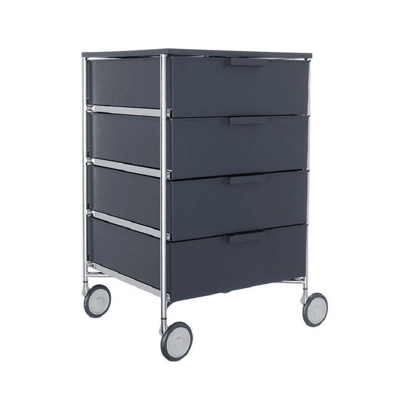 Mobil 4 Drawers With Wheels Shelf Kartell Slate Grey 