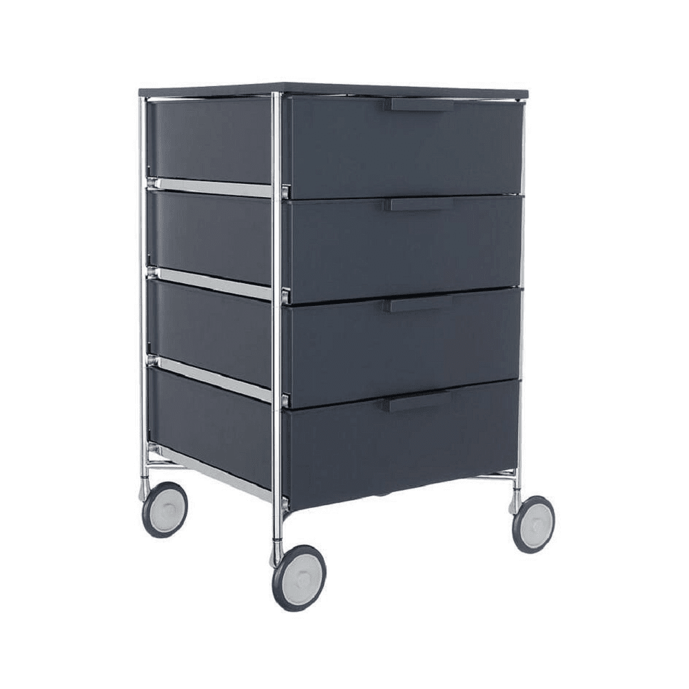 Mobil 4 Drawers With Wheels Shelf Kartell Slate Grey 