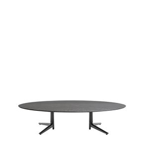 Multiplo Low Table Tables Kartell Oval Black Stoneware Top with Marble Finish 