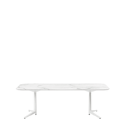 Multiplo Rectangular Table - Rectangle Top table Kartell Large Top / White - Stoneware Marble Finish 