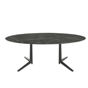 Multiplo XL Oval Table - Oval Top Tables Kartell Black - Glass 