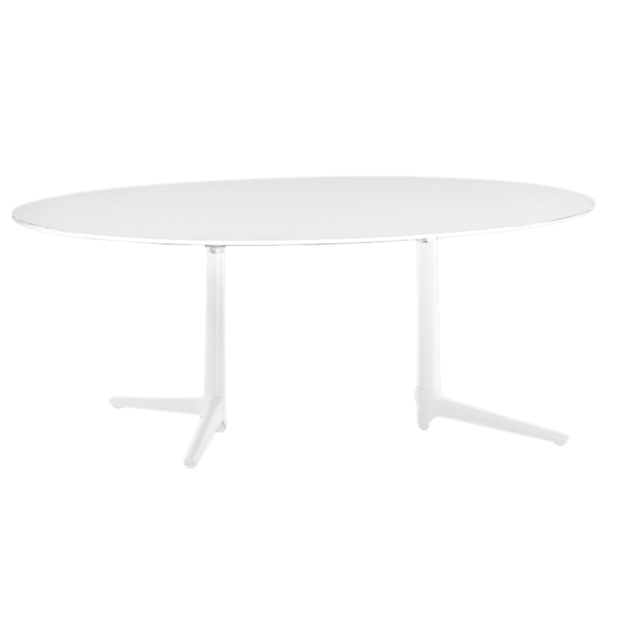 Multiplo XL Oval Table - Oval Top Tables Kartell White - Glass 