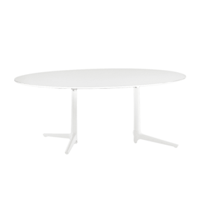 Multiplo XL Oval Table - Oval Top Tables Kartell White - Glass 