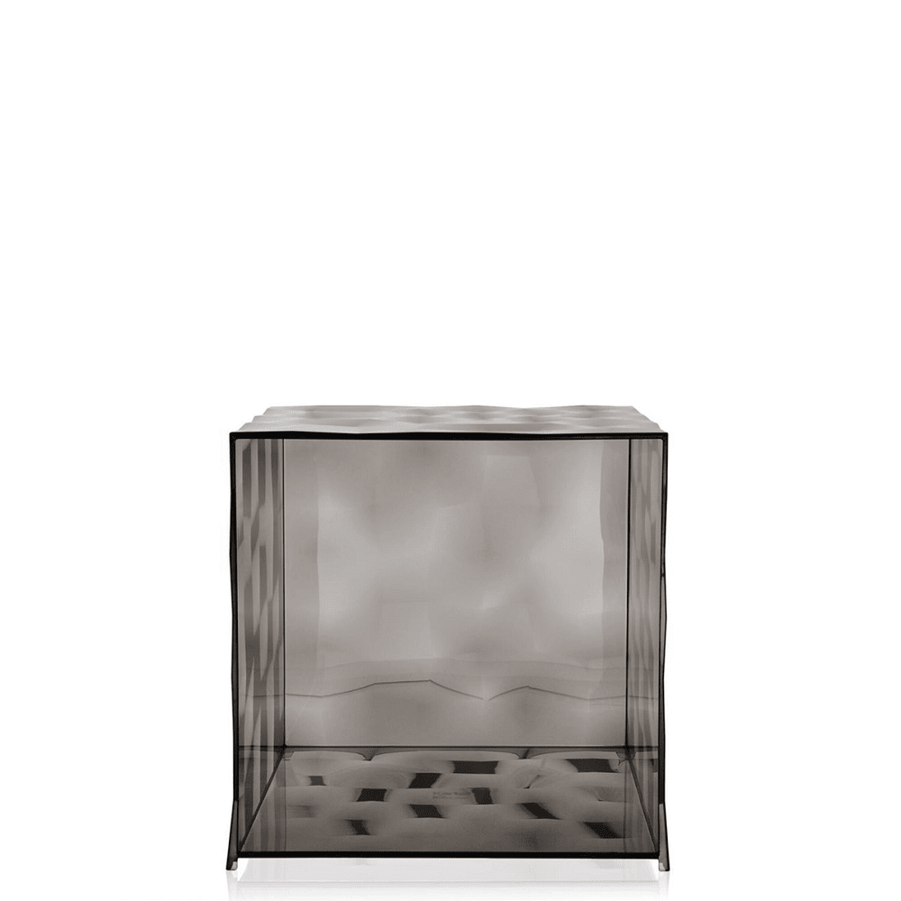 Optic Cube side/end table Kartell Transparent Smoke No Door 