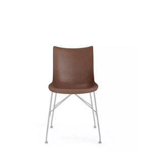P/Wood Chair 16" Chairs Kartell Dark Wood/Chrome Basic Veneer 