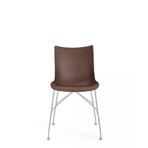 P/Wood Chair 16" Chairs Kartell Dark Wood/Chrome Slatted Ash 