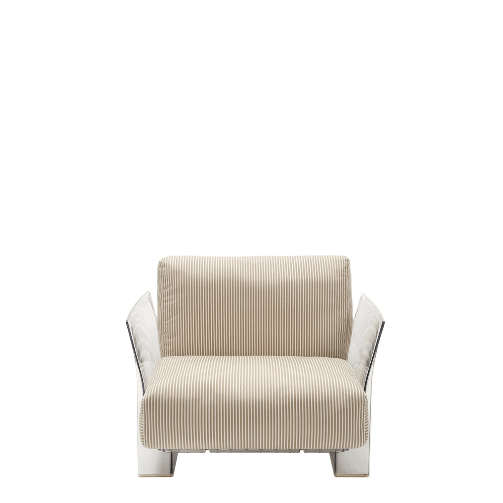 Pop Outdoor Armchair Armchair Kartell Transparent Beige-Stripes 