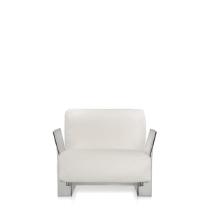 Pop Outdoor Armchair Armchair Kartell Transparent White-Ikon 