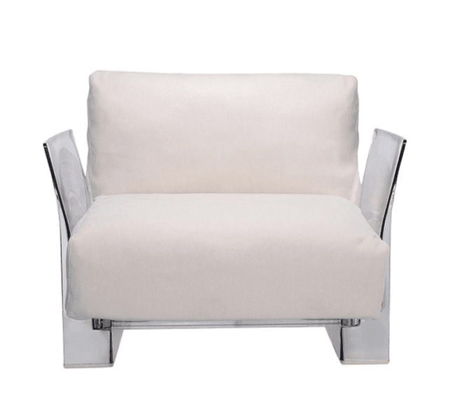 Pop Outdoor Armchair Armchair Kartell Transparent White-Sunbrella 