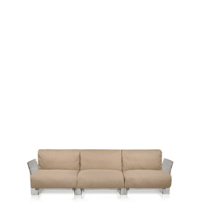 Pop Outdoor Three-Seater Sofa Sofa Kartell Transparent Dove-Ikon 
