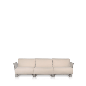 Pop Outdoor Three-Seater Sofa Sofa Kartell Transparent Dove-Sunbrella 
