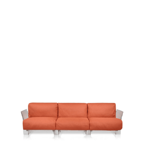 Pop Outdoor Three-Seater Sofa Sofa Kartell Transparent Orange-Ikon 