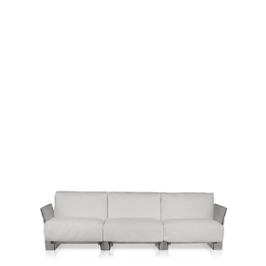 Pop Outdoor Three-Seater Sofa Sofa Kartell Transparent White-Ikon 