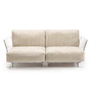Pop Outdoor Two-Seater Sofa Sofa Kartell Transparent Beige-Stripes 