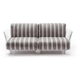 Pop Outdoor Two-Seater Sofa Sofa Kartell Transparent Turtle Dove-Stripes 