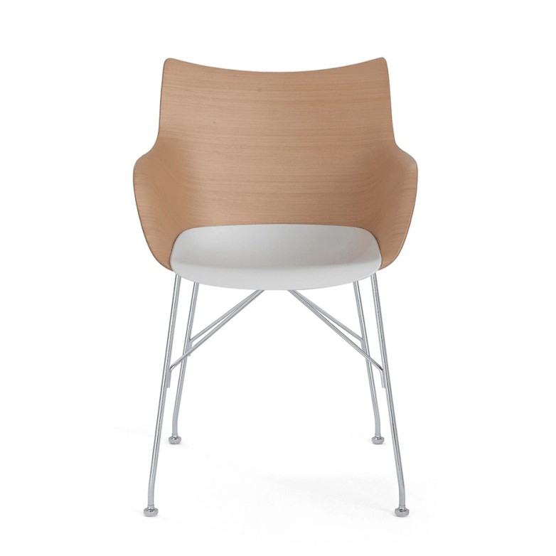 Q/Wood Chair Chairs Kartell Basic Veneer Light Wood/Chrome 