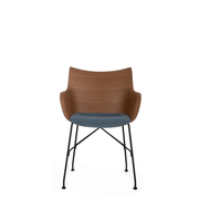 Q/Wood Upholstered Chair Chairs Kartell Dark Wood /Black/ Light Blue 