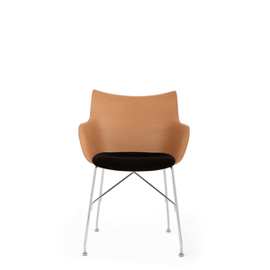 Q/Wood Upholstered Chair Chairs Kartell Light Wood /Chrome/Black 