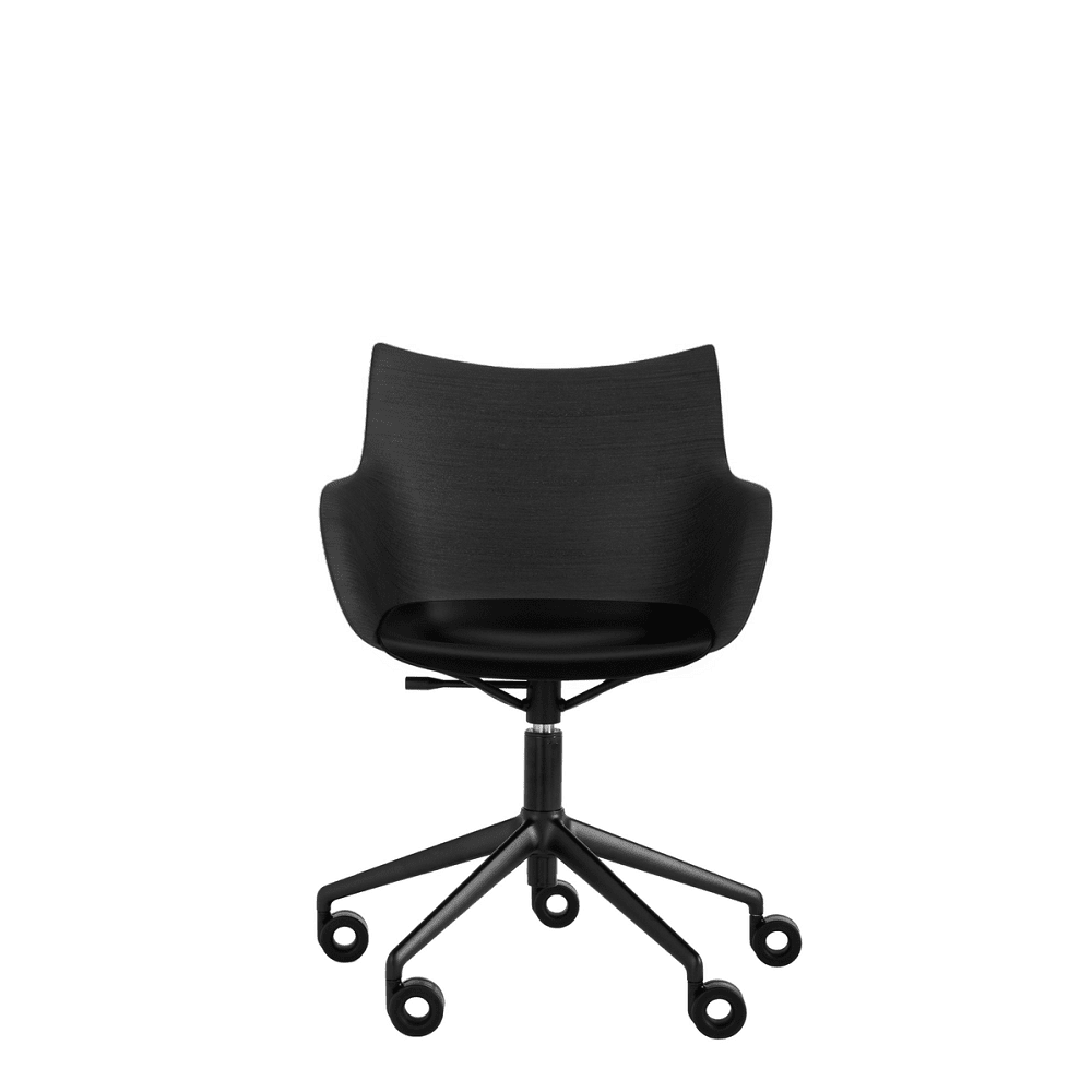 Q/Wood Wheels Chair Chairs Kartell Black Wood/Black 