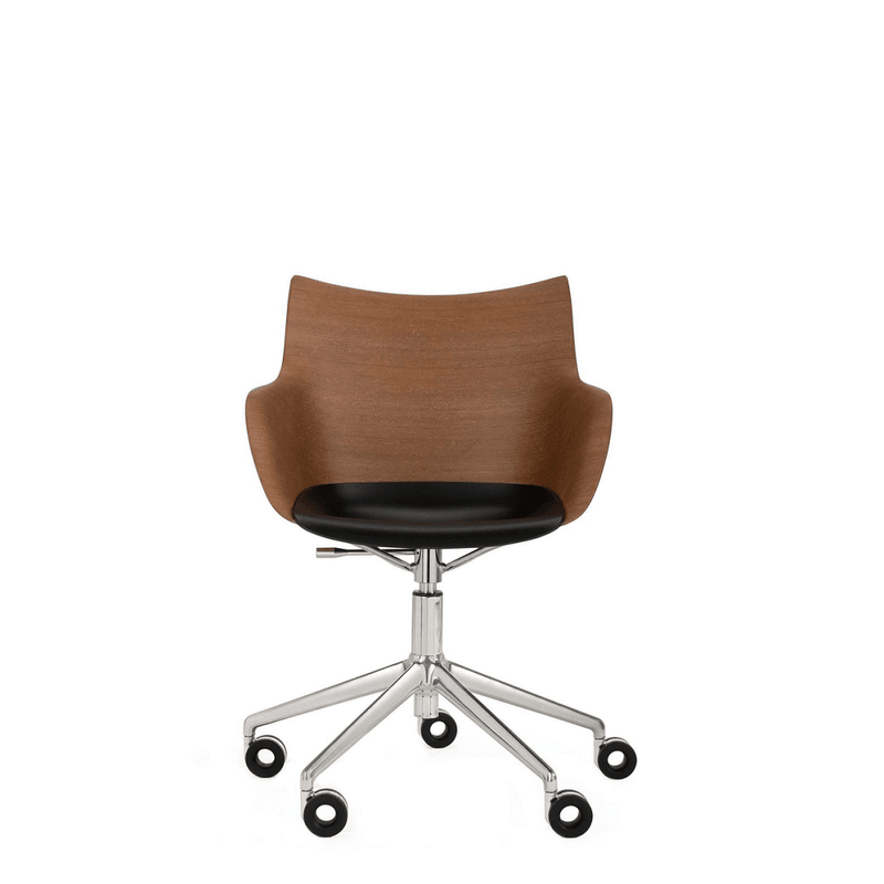 Q/Wood Wheels Chair Chairs Kartell Dark Wood/Chrome 