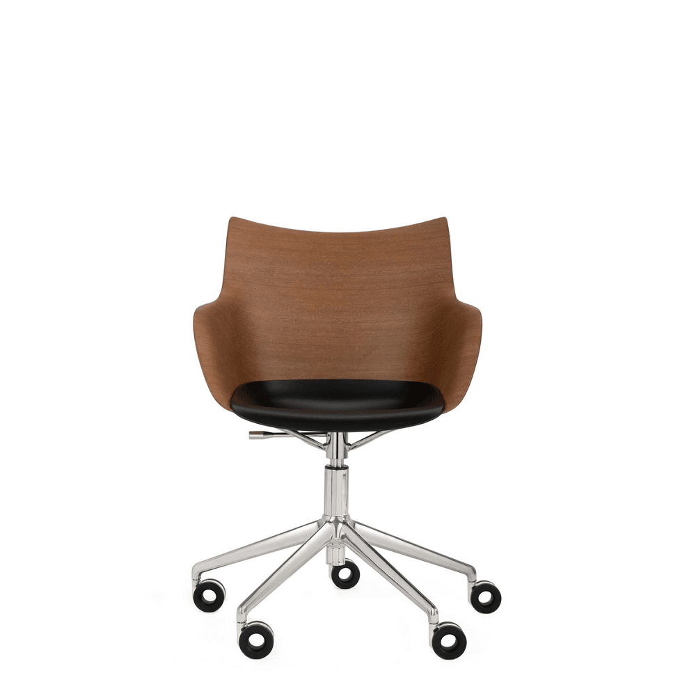 Q/Wood Wheels Chair Chairs Kartell Dark Wood/Chrome 