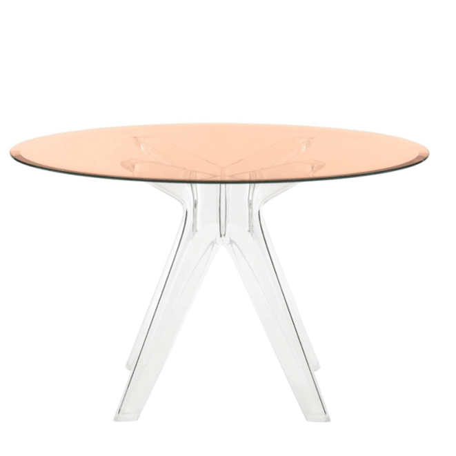 Sir Gio Table Round table Kartell Transparent Crystal Pink 