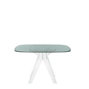 Sir Gio Square Table table Kartell Transparent Smoke Grey 