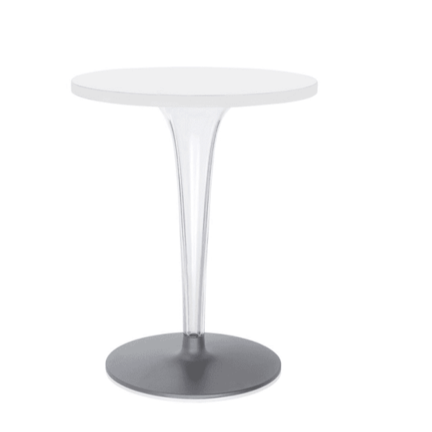 Toptop Outdoor Tables Kartell 23.62&quot; / Round Base / White Round Top 