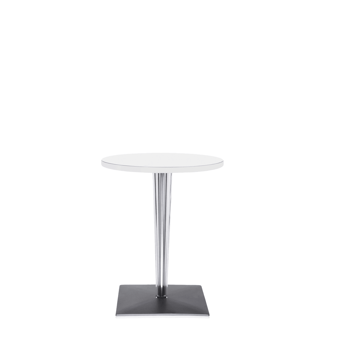 Toptop Outdoor Tables Kartell 23.62" / Square Base / White Round Top 