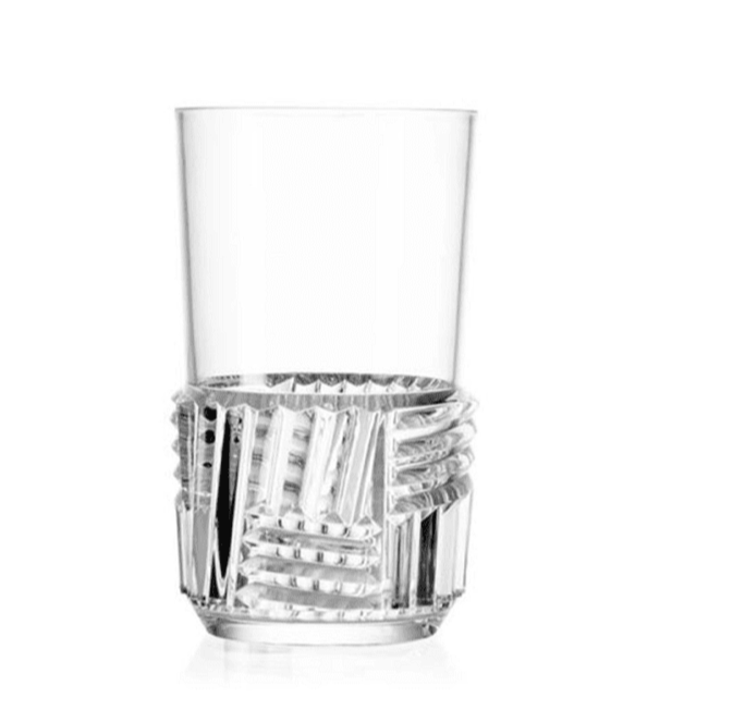 Trama Long Drink Glass - Set of 4 Water Glass Kartell Crystal 