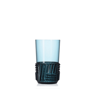 Trama Long Drink Glass - Set of 4 Water Glass Kartell Light blue 